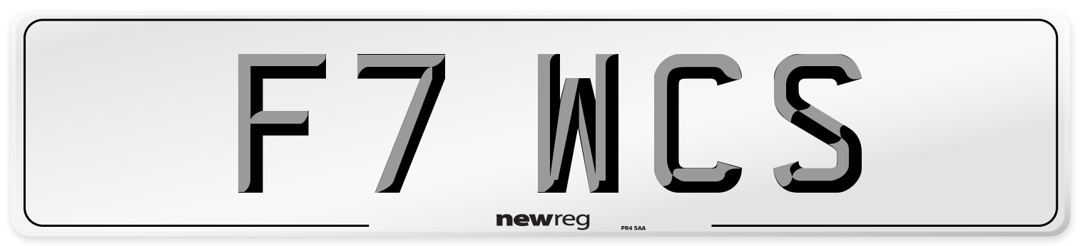 F7 WCS Number Plate from New Reg